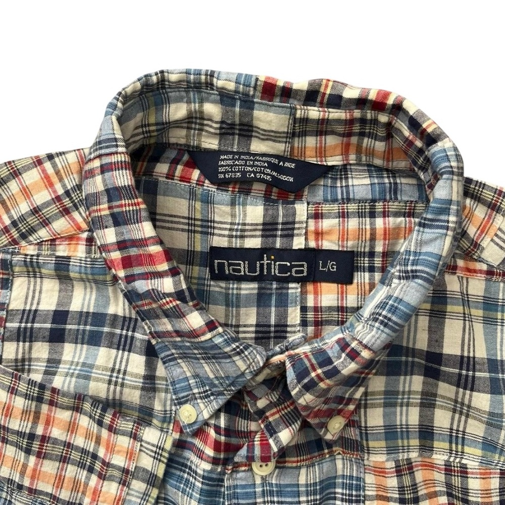 Nautica Plaid Patchwork Button Down
Short Sleeve … - image 5
